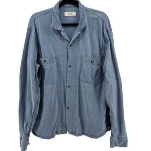 Buck Mason Japanese Chambray Station Shirt Mens XL Blue Patch Chest Pockets